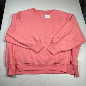 American Eagle Oversized Sweatshirt Pink Layering Comfort Lounge Pullover L NEW